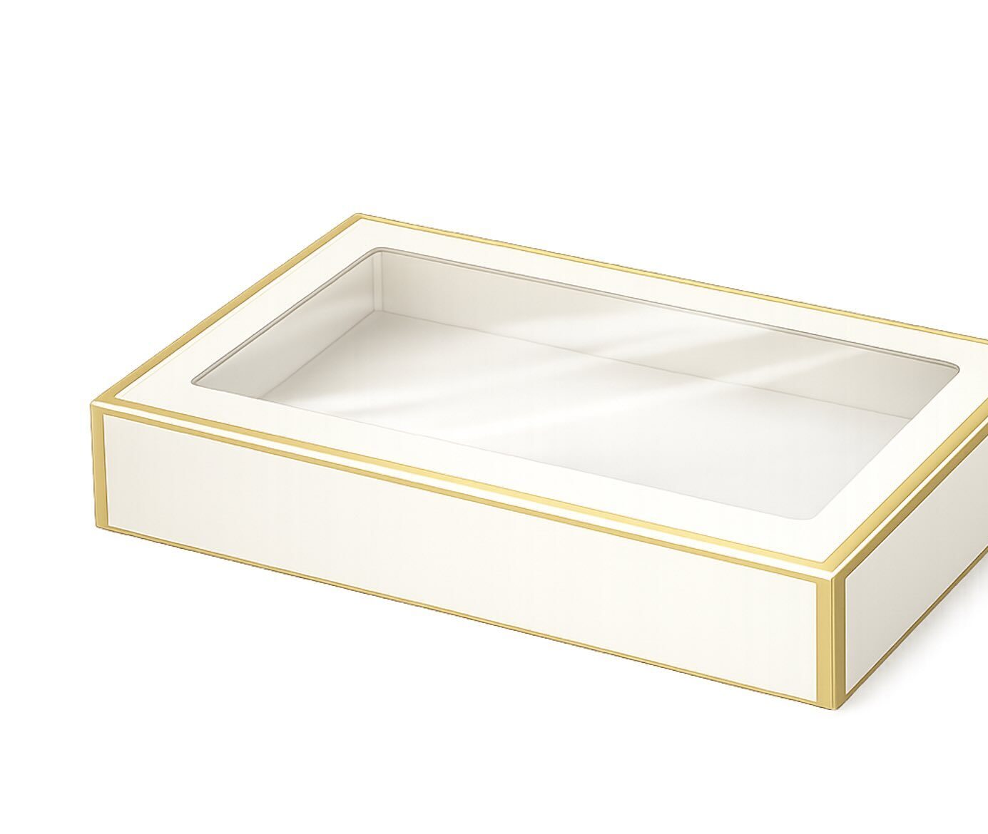 caja con ventana transparente